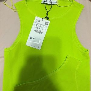 Neon green body suit!